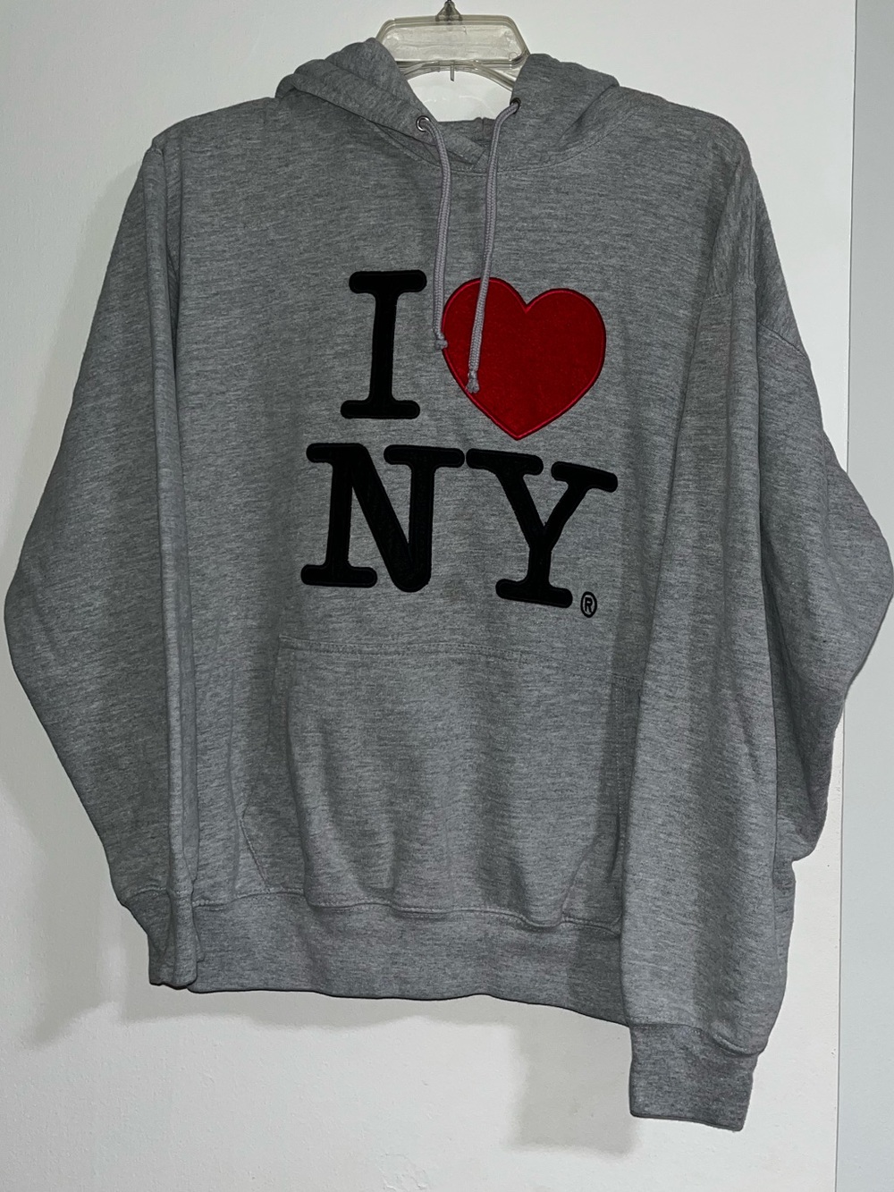 I Heart NY Gray Logo Pullover Hoodie Sweatshirt